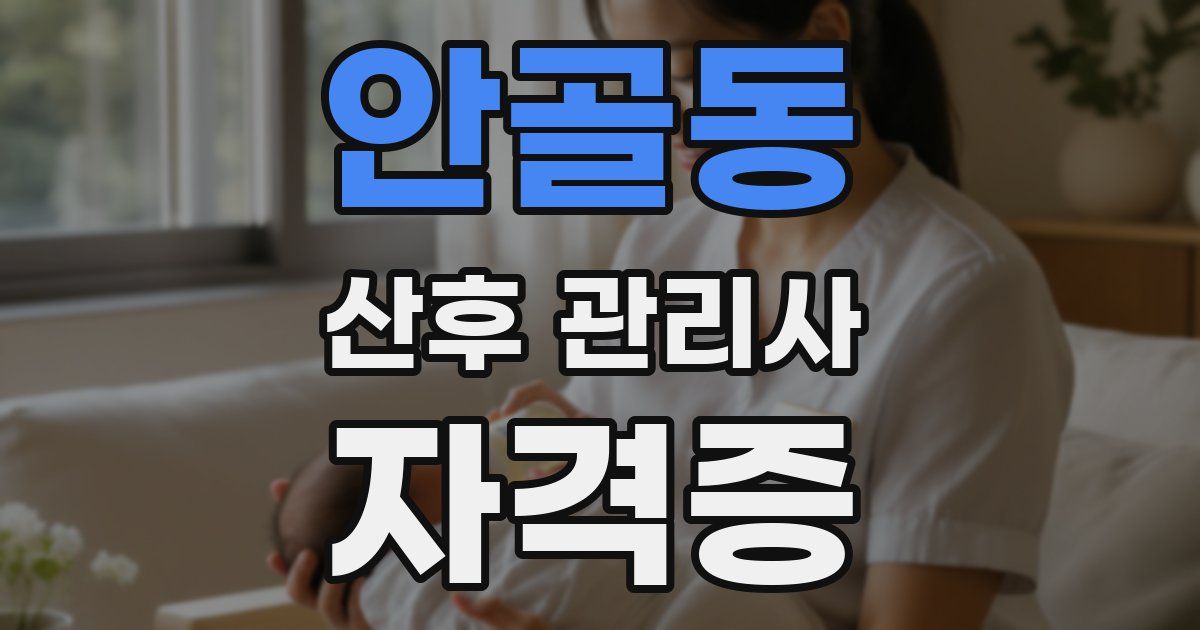 안골동 산후 관리사 자격증