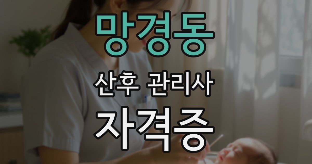 망경동 산후 관리사 자격증
