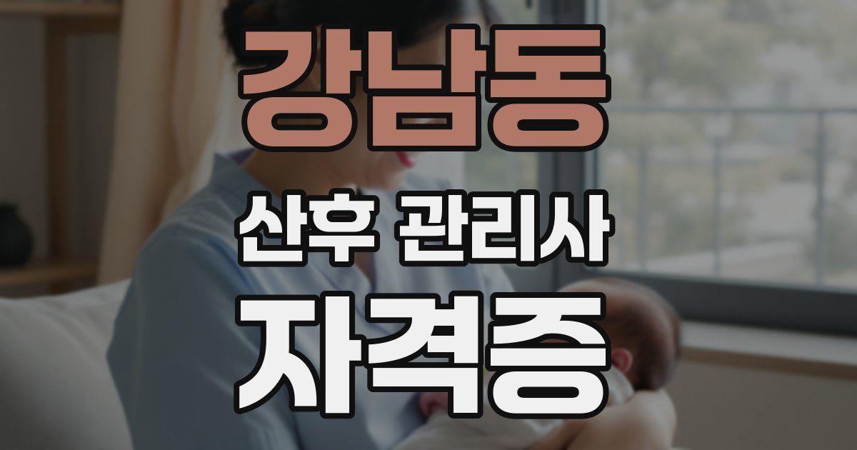 강남동 산후 관리사 자격증
