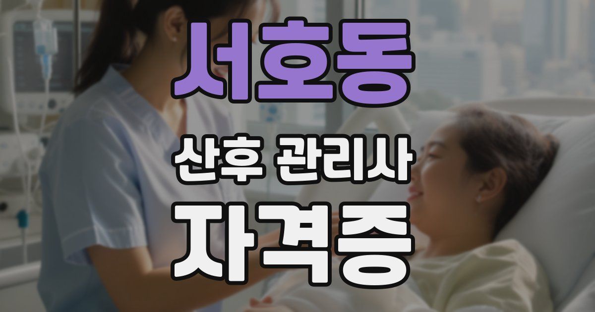 서호동 산후 관리사 자격증