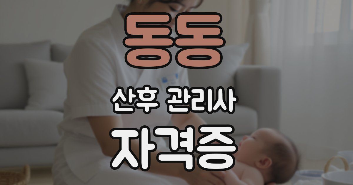 동동 산후 관리사 자격증
