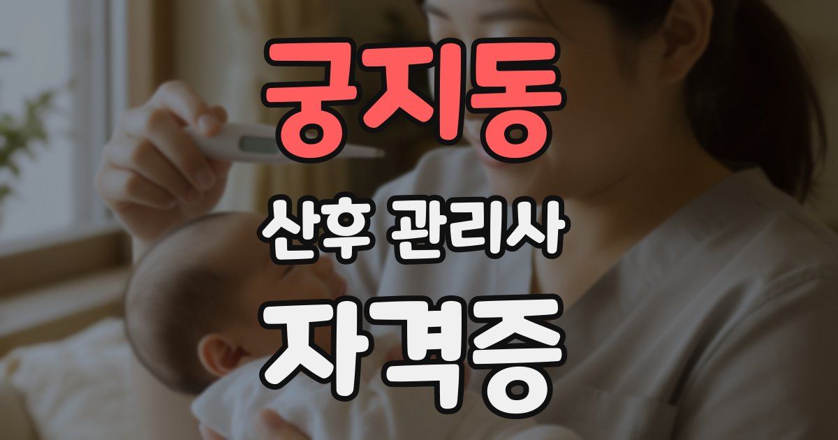 궁지동 산후 관리사 자격증