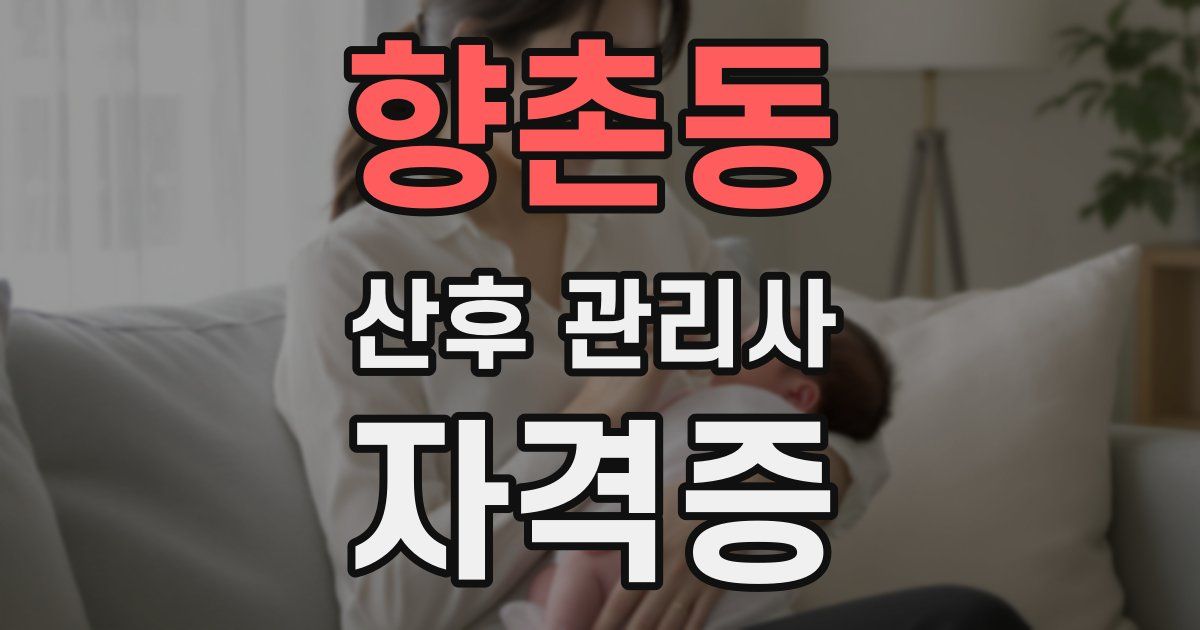 향촌동 산후 관리사 자격증