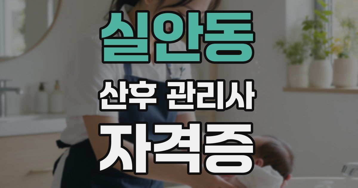 실안동 산후 관리사 자격증