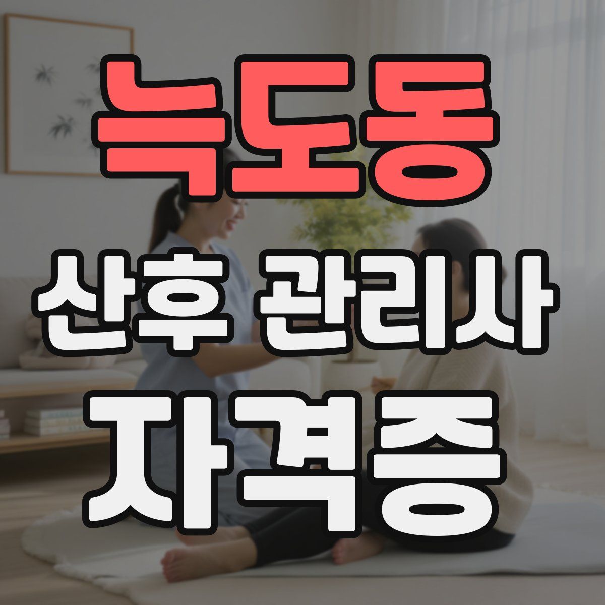 늑도동 산후 관리사 자격증