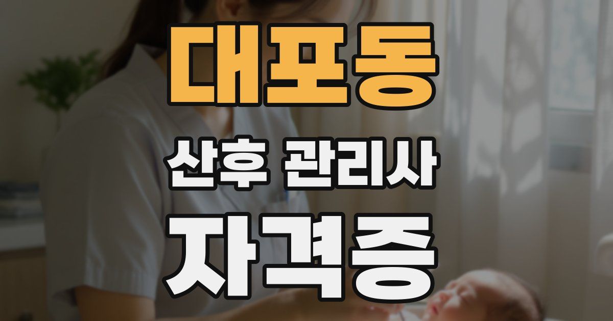 대포동 산후 관리사 자격증