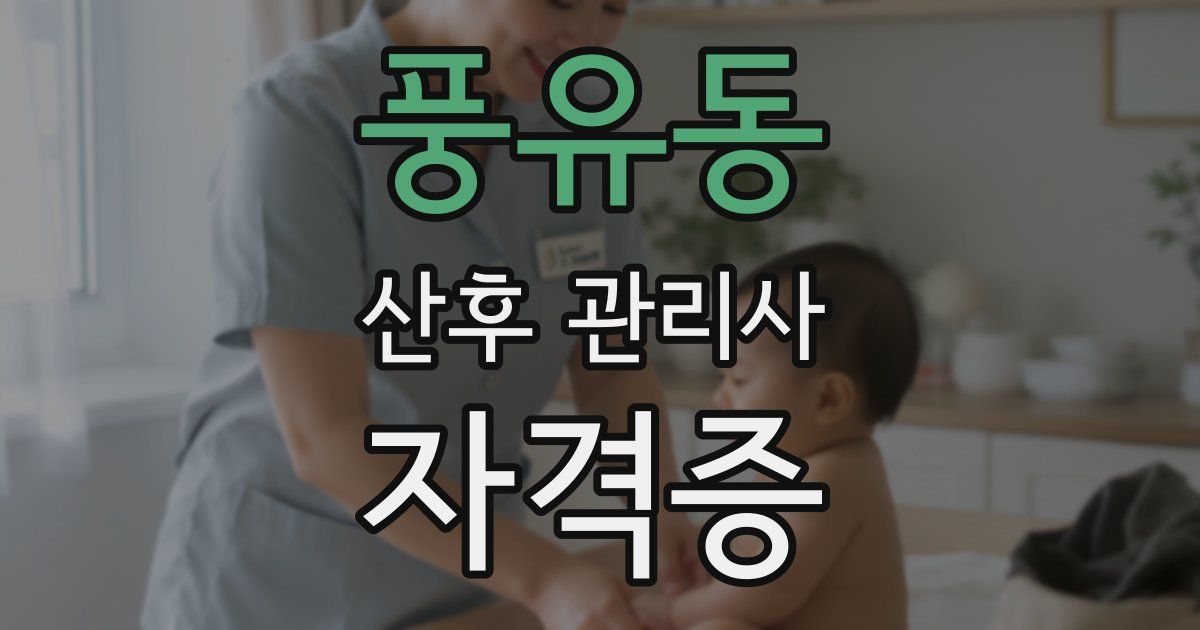 풍유동 산후 관리사 자격증