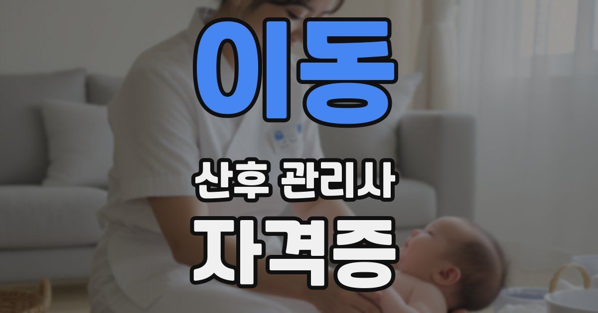 이동 산후 관리사 자격증