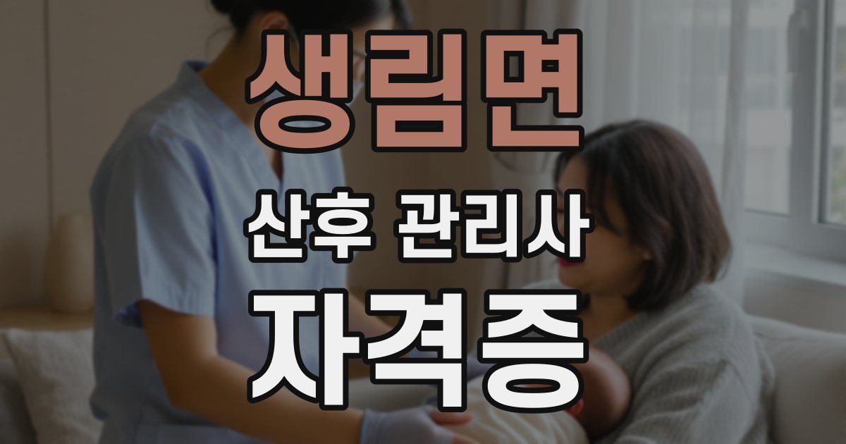 생림면 산후 관리사 자격증