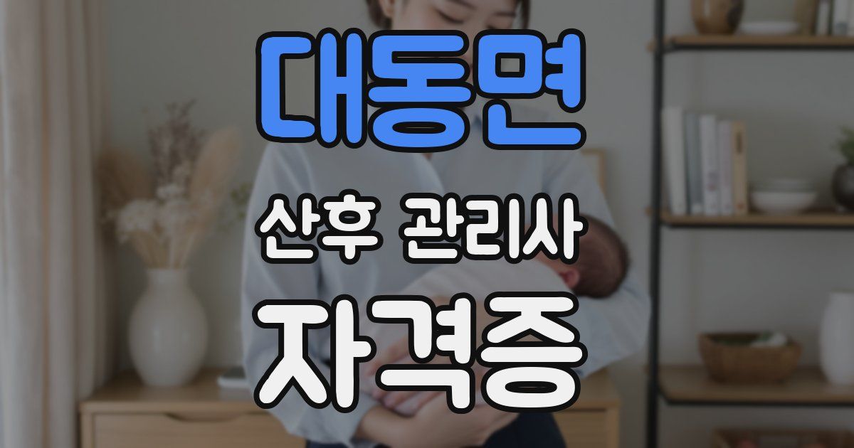 대동면 산후 관리사 자격증