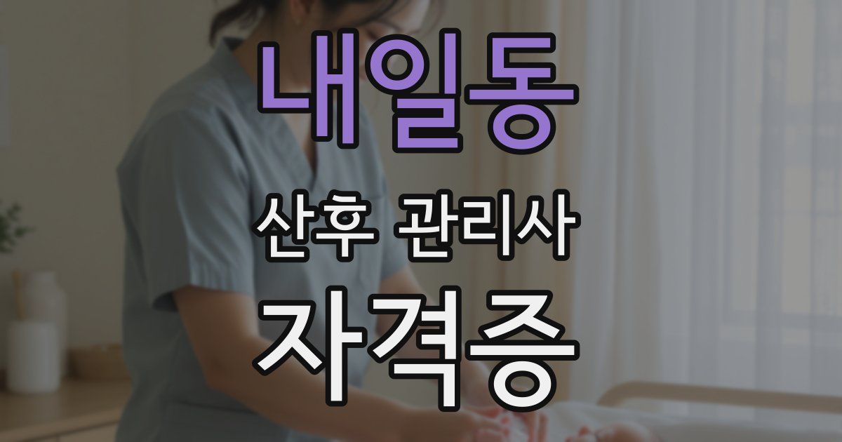 내일동 산후 관리사 자격증