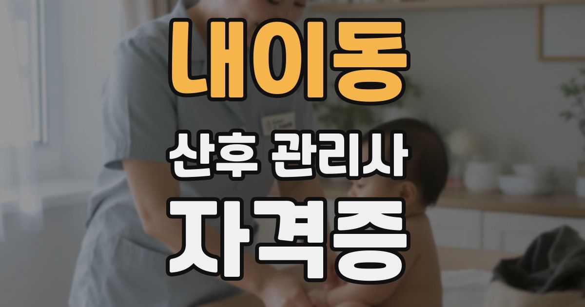 내이동 산후 관리사 자격증