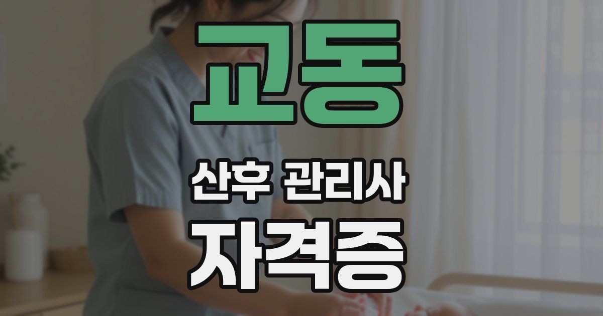 교동 산후 관리사 자격증