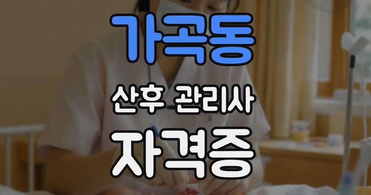 가곡동 산후 관리사 자격증
