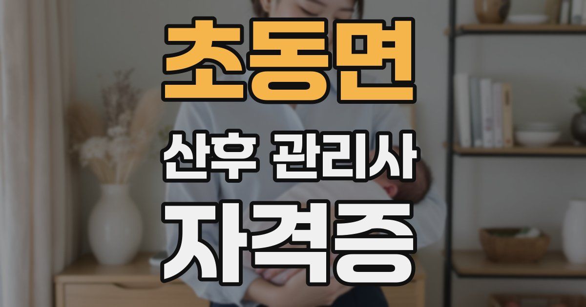 초동면 산후 관리사 자격증