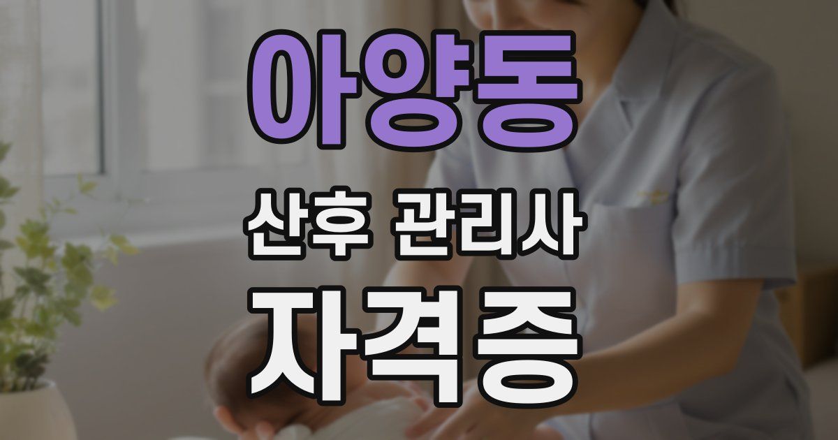 아양동 산후 관리사 자격증
