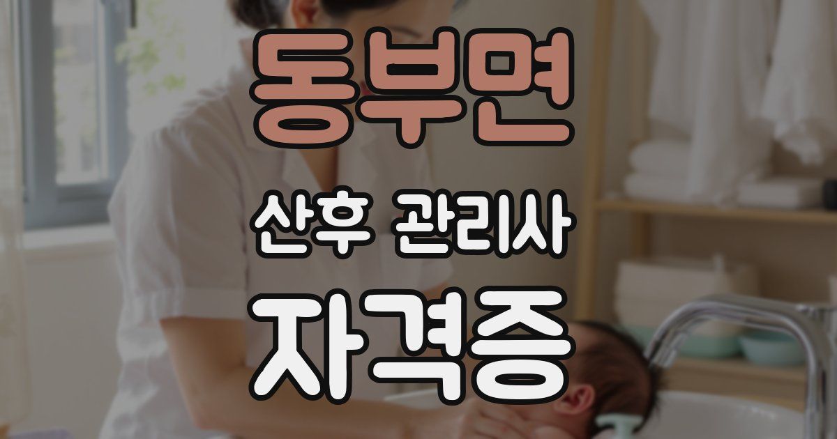 동부면 산후 관리사 자격증