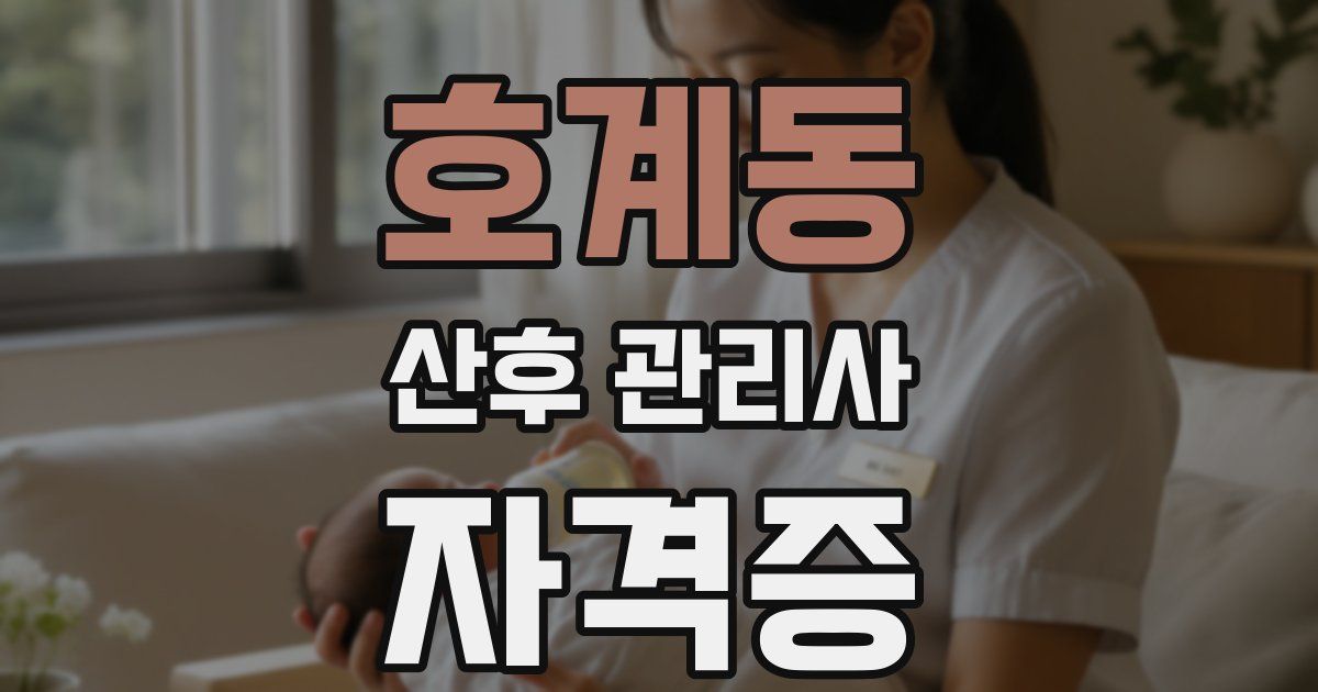 호계동 산후 관리사 자격증