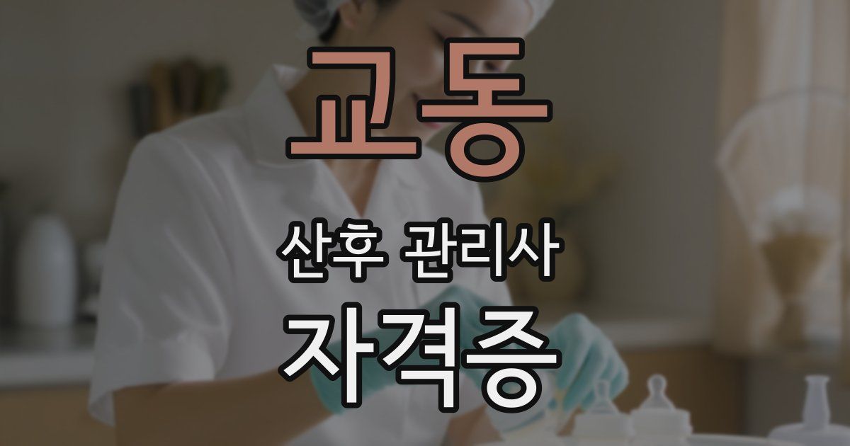 교동 산후 관리사 자격증