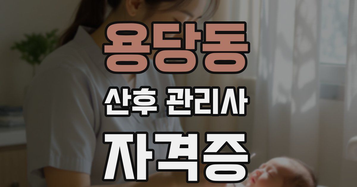 용당동 산후 관리사 자격증