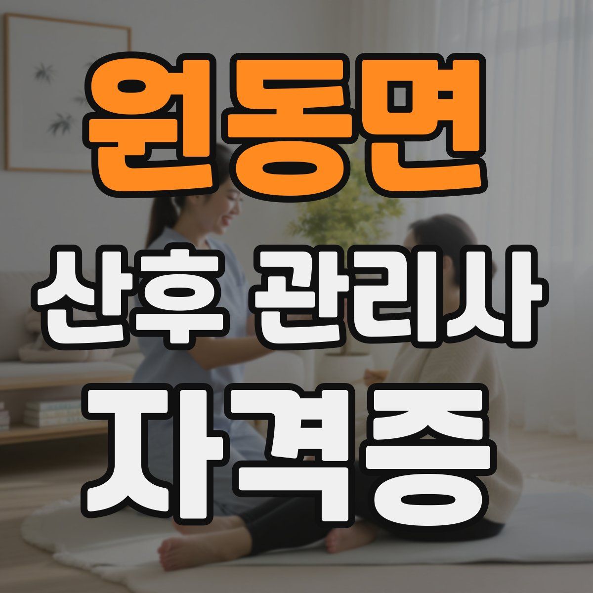 원동면 산후 관리사 자격증