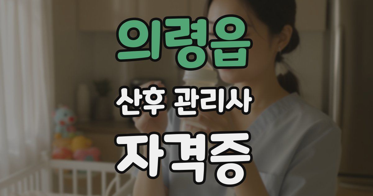 의령읍 산후 관리사 자격증