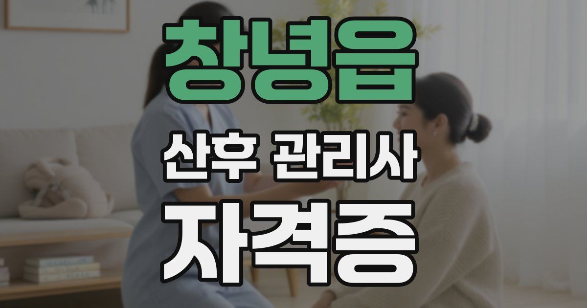 창녕읍 산후 관리사 자격증