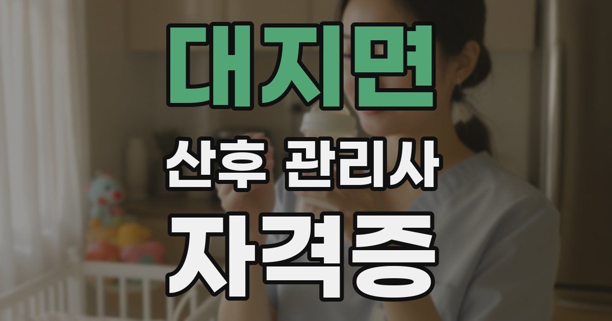 대지면 산후 관리사 자격증