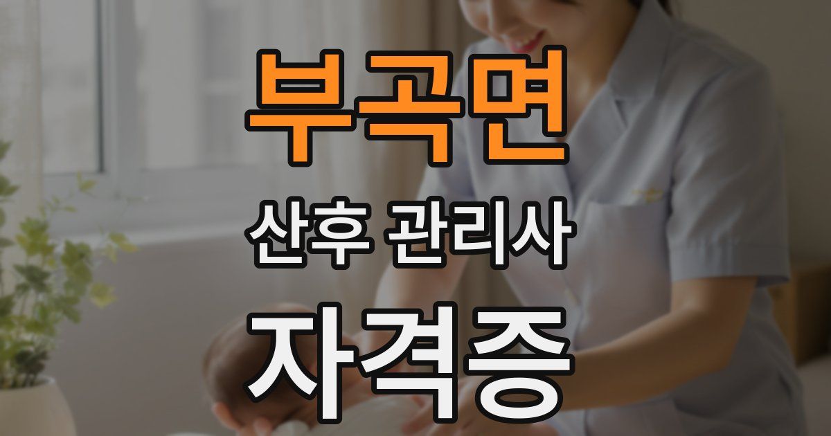 부곡면 산후 관리사 자격증
