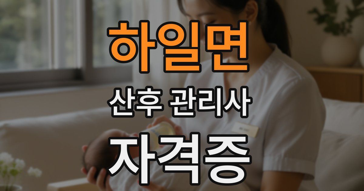 하일면 산후 관리사 자격증