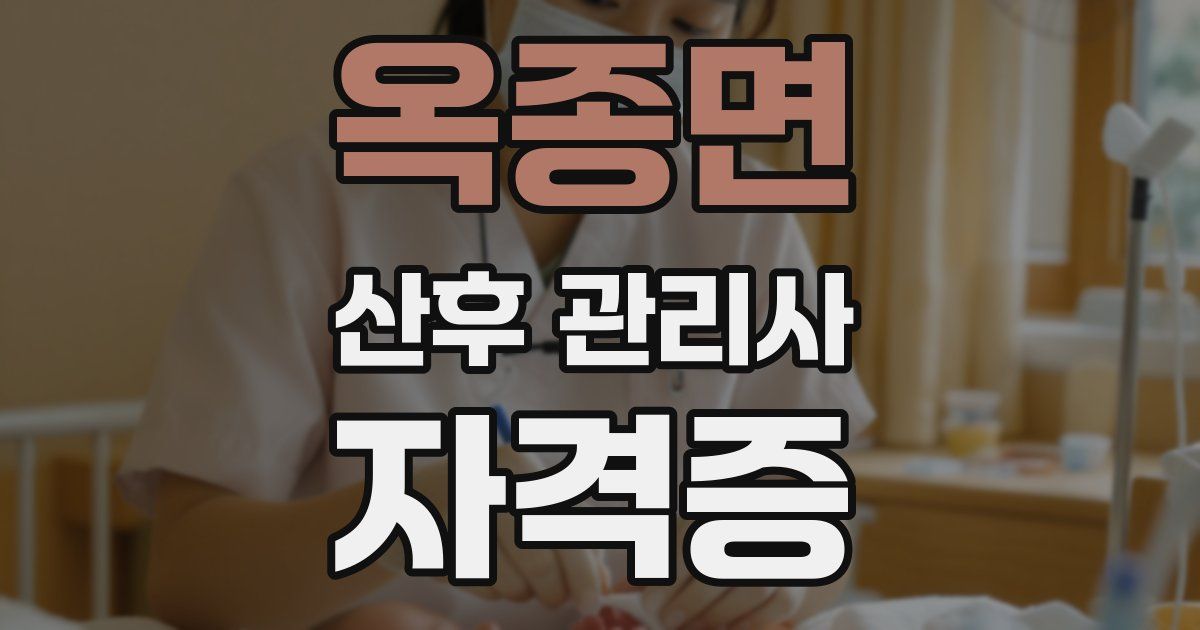 옥종면 산후 관리사 자격증