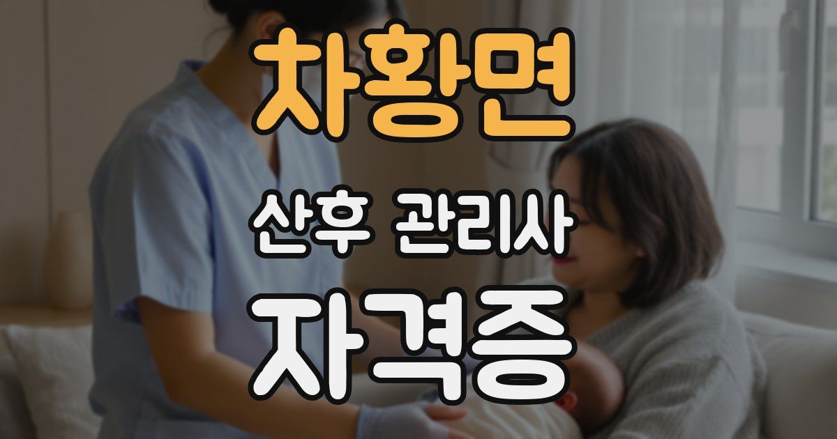 차황면 산후 관리사 자격증