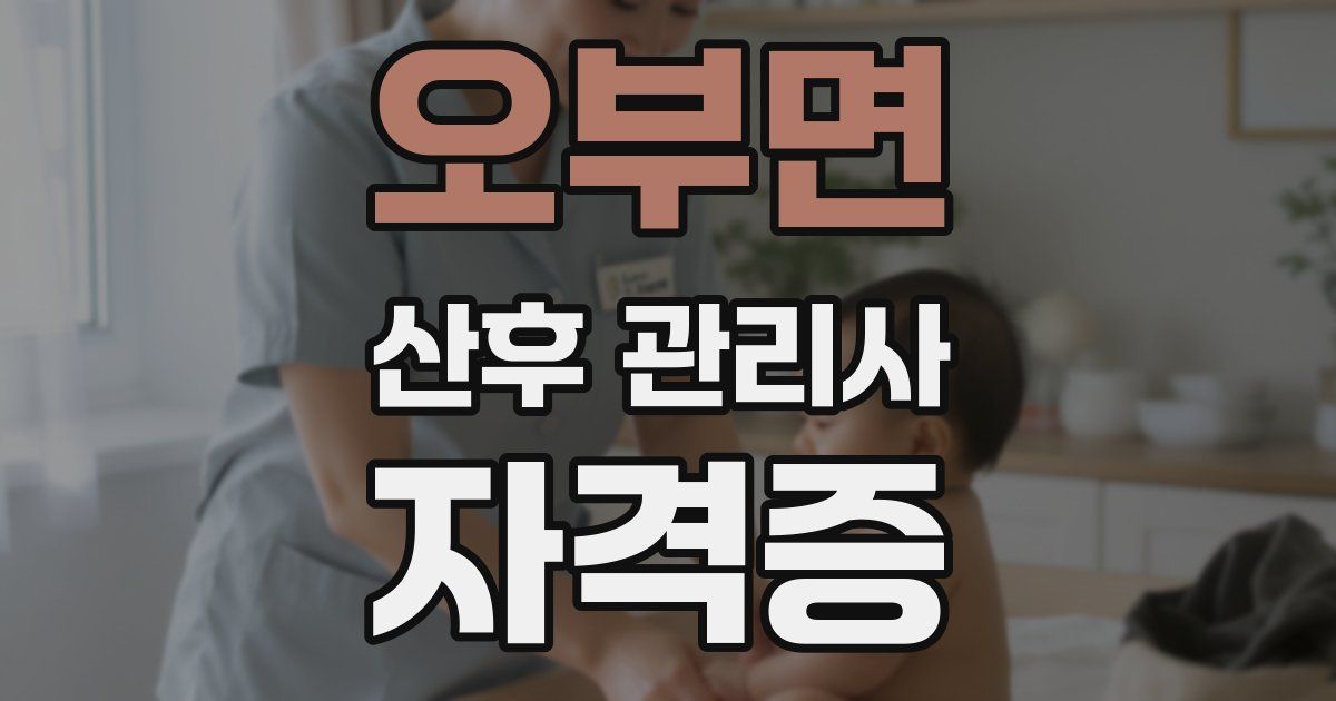 오부면 산후 관리사 자격증