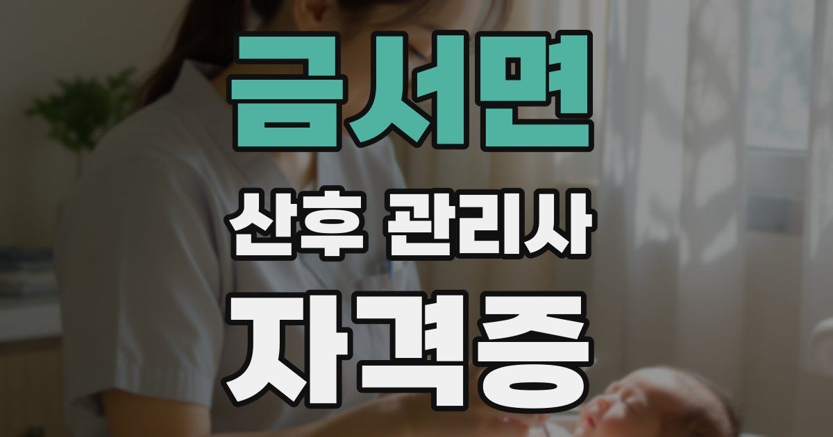금서면 산후 관리사 자격증
