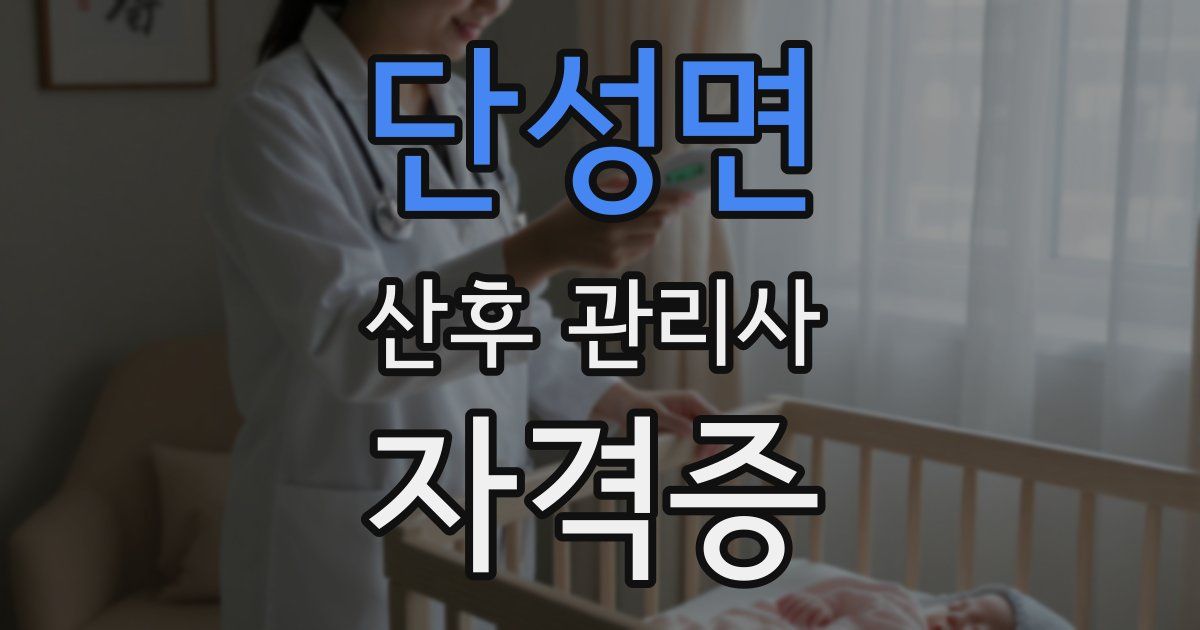 단성면 산후 관리사 자격증