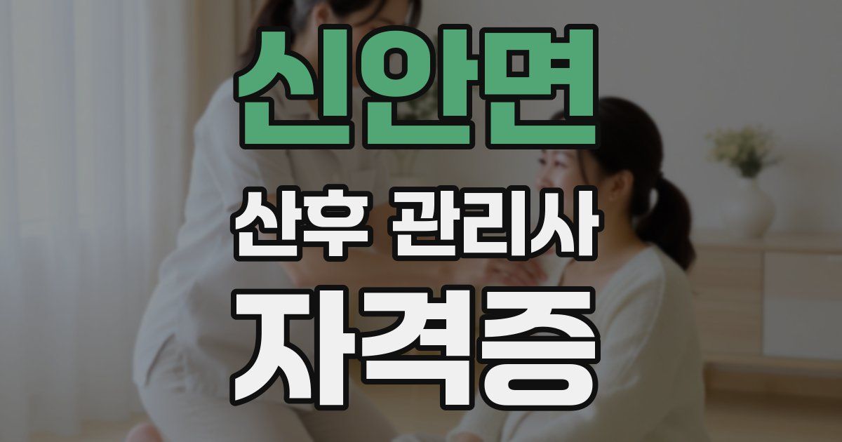 신안면 산후 관리사 자격증