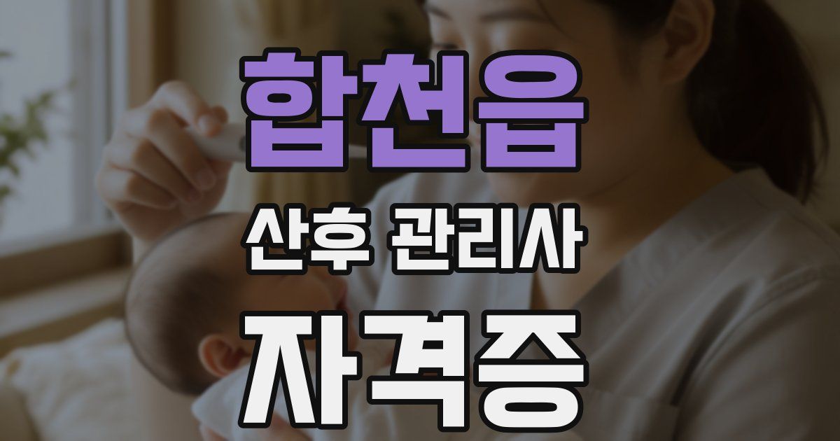 합천읍 산후 관리사 자격증