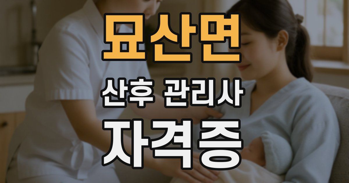 묘산면 산후 관리사 자격증