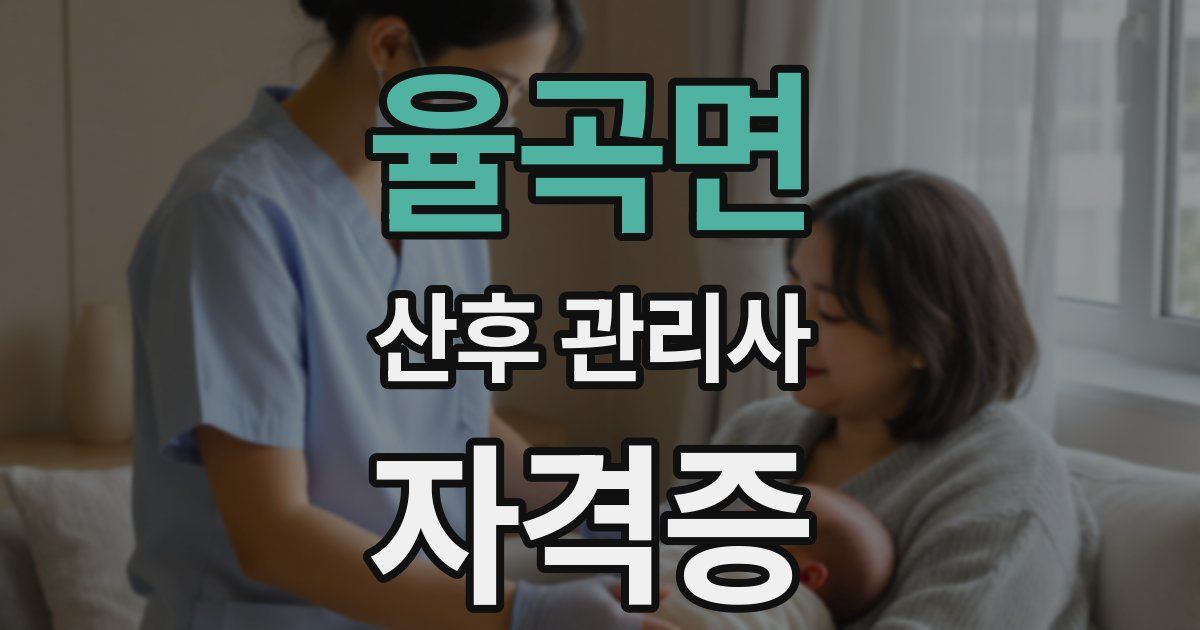 율곡면 산후 관리사 자격증