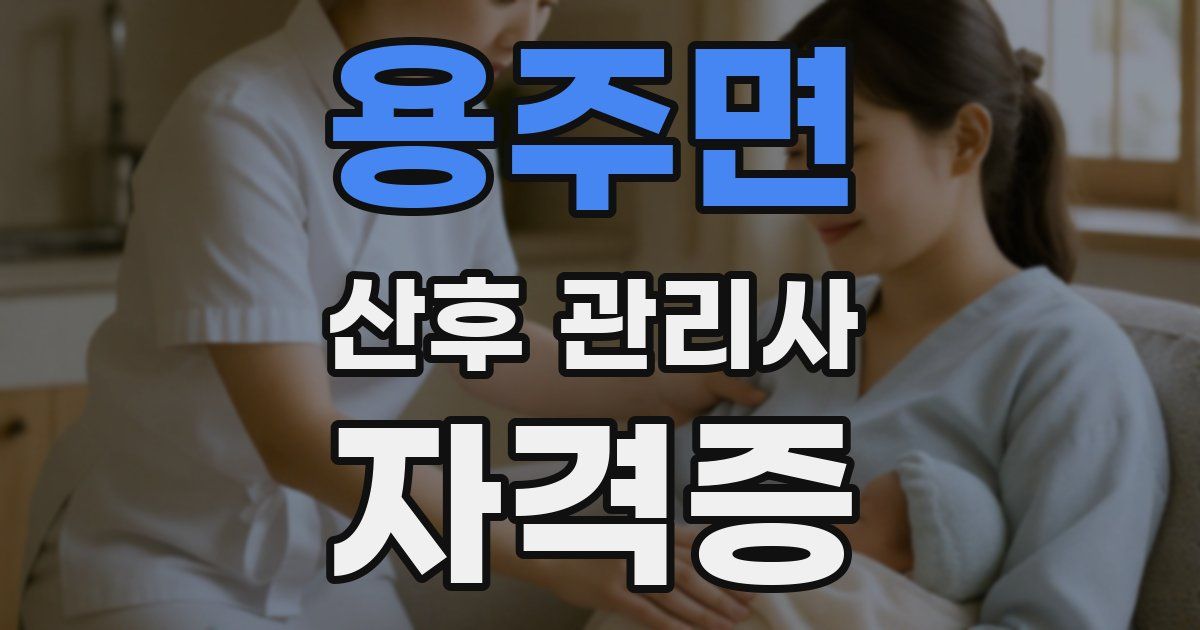 용주면 산후 관리사 자격증