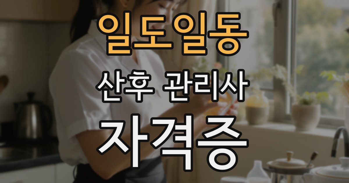 일도일동 산후 관리사 자격증