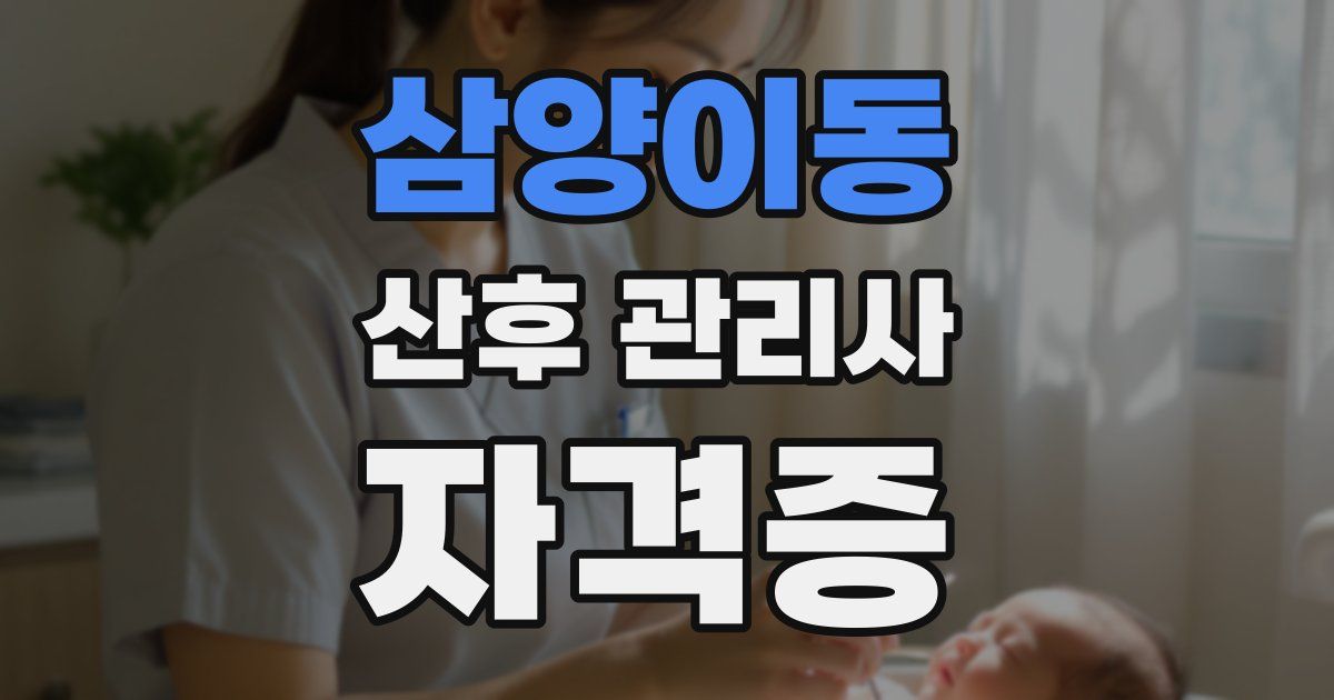 삼양이동 산후 관리사 자격증