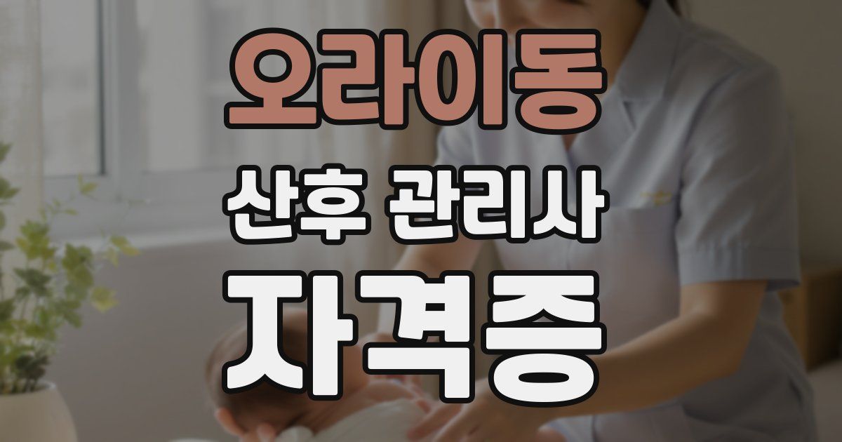 오라이동 산후 관리사 자격증