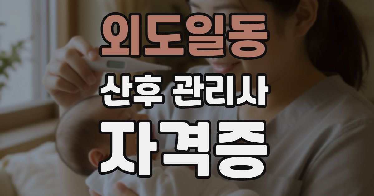 외도일동 산후 관리사 자격증