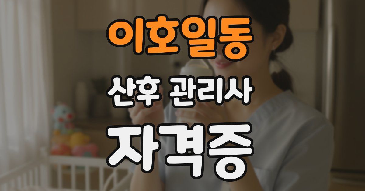 이호일동 산후 관리사 자격증