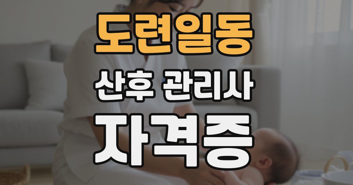 도련일동 산후 관리사 자격증