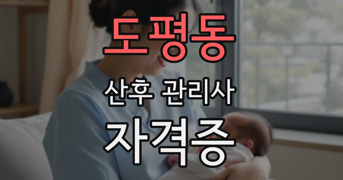 도평동 산후 관리사 자격증