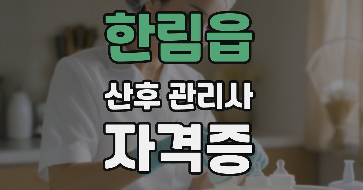 한림읍 산후 관리사 자격증