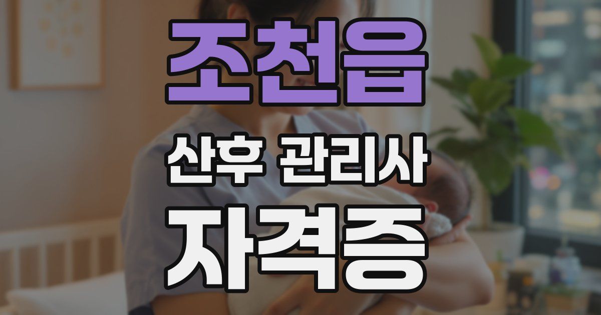 조천읍 산후 관리사 자격증