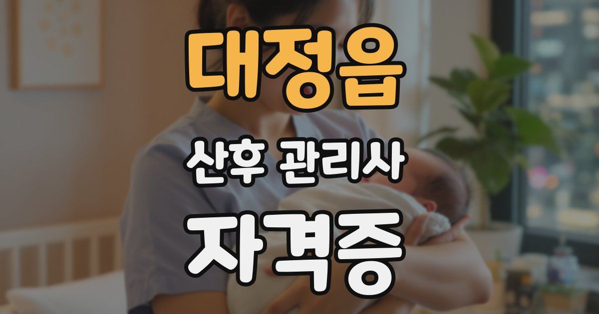 대정읍 산후 관리사 자격증